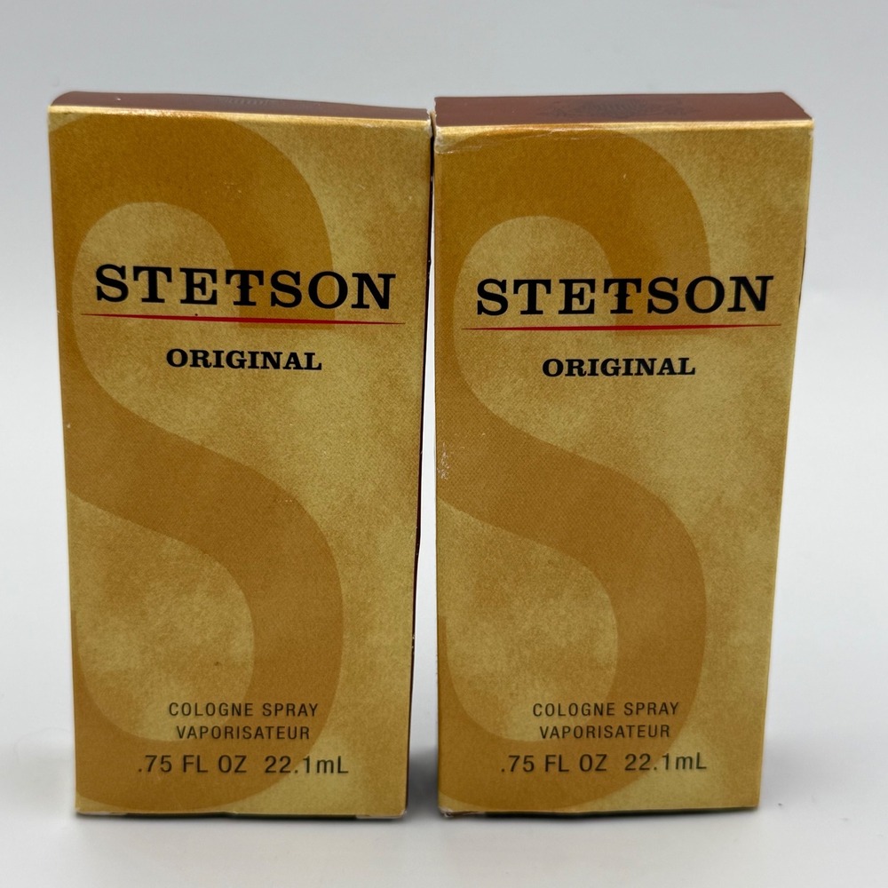 Stetson Original Cologne Spray .75oz 22.1mL Brown Western Americana 2 Pack